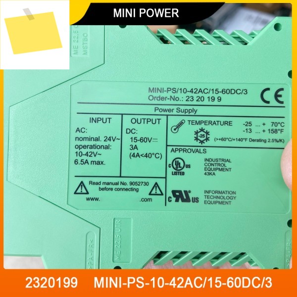 Phoenix 전원 모듈용 새 제품 미니 파워 2320199 MINI-PS-10-42AC15-60DC3 제품 이미지