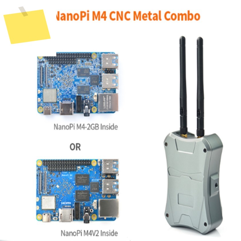 NanoPi M4V2 CNC 금속 케이스 콤보 Rockchip FriendlyELEC RK3399 SoC 2.4G 및 5G 듀얼 밴드 WiFi+Bluetooth 4.1 Ubuntu 제품 이미지