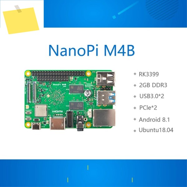 친근한 RK3399 나노파이 M4B PCIe 확장, 2G 메모리, 듀얼 카메라, 4K 재생, 안드로이드 8, 새제품 제품 이미지