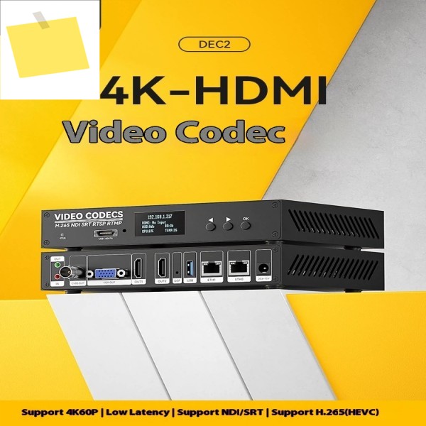 DEC2 4K60 HDMI 디코더Hi3798CV300 - 2CH SRTNDIRTMP, 듀얼 입력 스트리밍 박스 제품 이미지