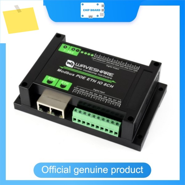 Waveshare 8채널 이더넷 IO 컨트롤러, PoE 지원, 산업용 등급 절연, 다층 보호, Modbus RTUTCP 제품 이미지