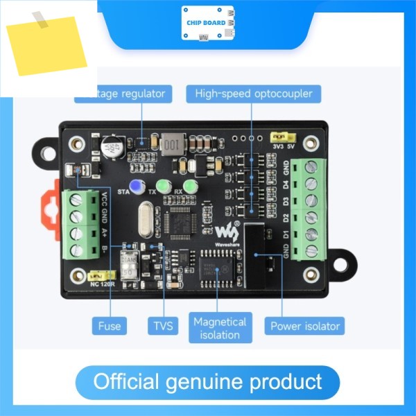 Waveshare 산업용 4채널 PWM 출력 모듈, Modbus RTU, 절연형 RS485 인터페이스, 주파수 및 듀티 사이클 조정 가능 제품 이미지