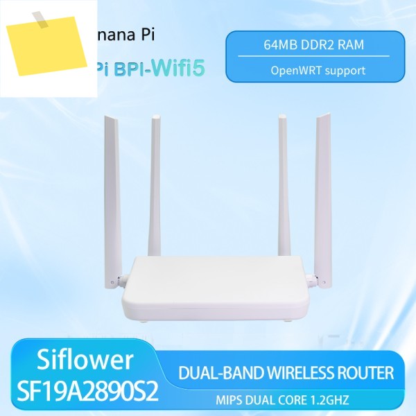 바나나 파이 BPI-Wifi5 라우터 Siflower SF19A2890S2 듀얼 밴드 무선 1.2Gbps 속도 고성능 제품 이미지