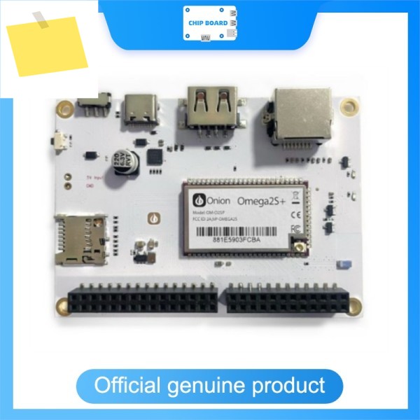 Onion Omega2S 평가 보드, 표면 실장형 모듈용 스타터 플랫폼, 프로토타이핑, IoT 및 SBC 프로젝트에 이상적 제품 이미지