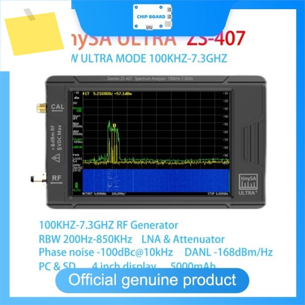 ZS-407 휴대용 소형 스펙트럼 분석기 tinySA ULTRA PLUS 4인치 디스플레이 배터리 5000mAh 100K-7.3GHz 제품 이미지