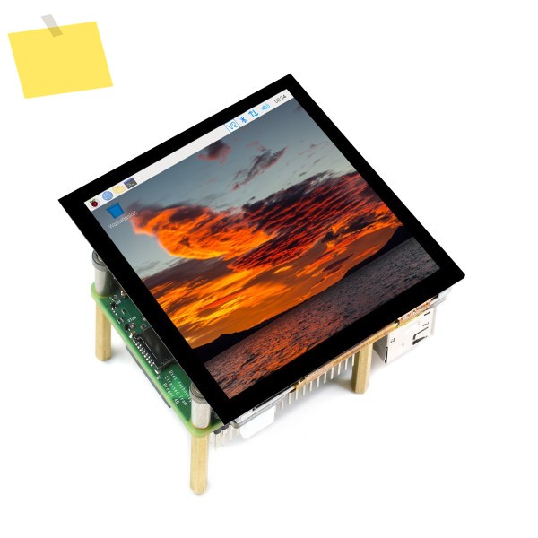 Waveshare 4인치 HDMI 터치 IPS LCD: 라즈베리 파이용 720×720 완전 적층 사각 디스플레이 제품 이미지