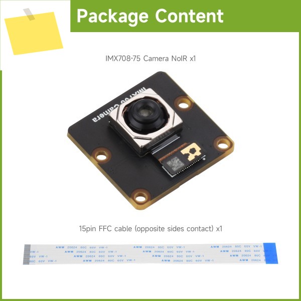 웨이브쉐어 IMX708 12MP 고해상도 카메라 모듈, 고역동 범위 지원, 시야각 및 야간 투시 기능 옵션 제품 이미지