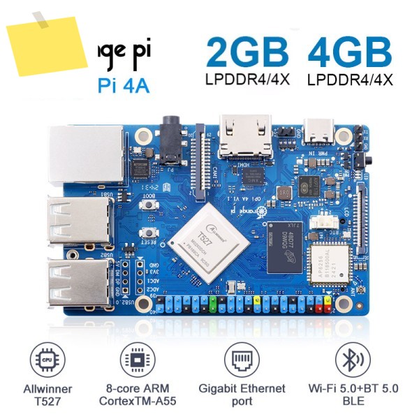 오렌지 파이 4A 미니 PC - 올위너 SoC, 2GB4GB 램, WiFi 6BT 5.0, M.2 NVMe, 2TOPS NPU, 우분투데비안안드로이드 13 제품 이미지