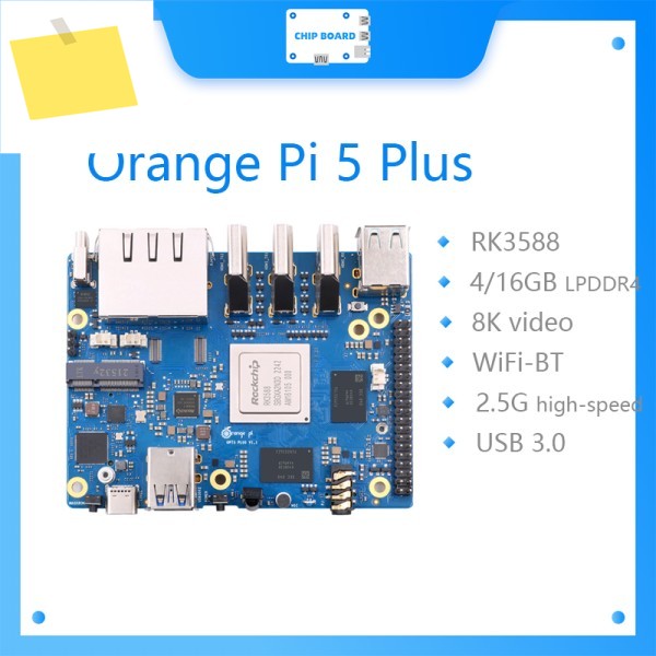 Orange Pi 5 Plus 단일 보드 컴퓨터 RK3588 PCIE 모듈 외부 Wifi6.0+BT5.0 SSD Run Android Debian 제품 이미지