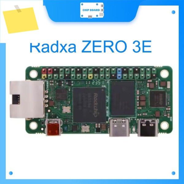 Radxa ZERO 3E: 가볍고 컴팩트한 디자인의 Rockchip RK3566 싱글 보드 컴퓨터. 제품 이미지