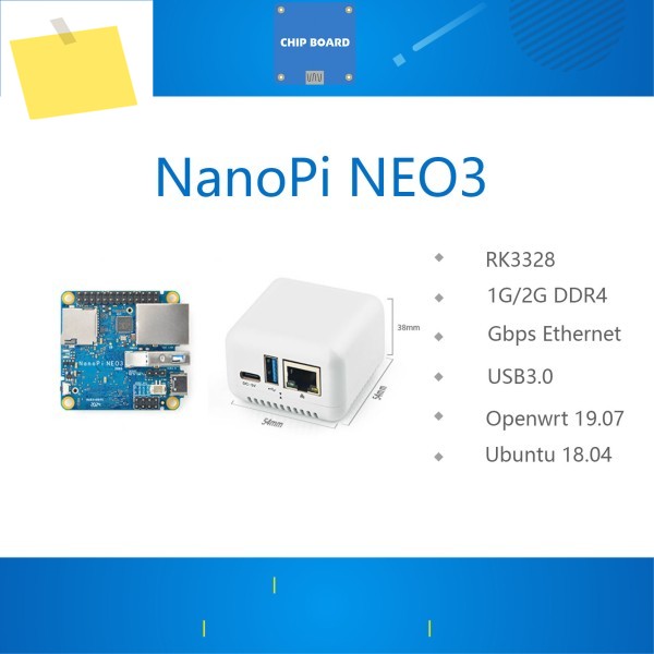 NanoPi NEO3 미니 개발 보드 RK3328 기가비트 이더넷 포트 1GB2GB 메모리 OpenWrtLEDE dropship 제품 이미지