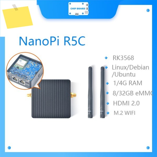 NanoPi R5C Rockchip RK3568B2 A55 듀얼 2.5G 이더넷 포트 지원 M.2 WiFi 모듈, 리눅스Openwrt데비안우분투 제품 이미지