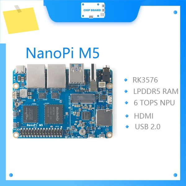 NanoPi M5 – HDMI, 듀얼 GbE, M.2 NVMe 및 SDIO WiFi 소켓, UFS 2.0 스토리지 지원을 갖춘 Rockchip RK3576 SBC 제품 이미지