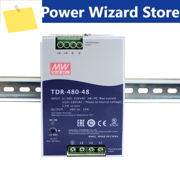 TDR-480 MEAN WELL 스위칭 전원 공급 장치 3상 380V ~ 24V48V DC 가이드 유형 drt 제품 이미지