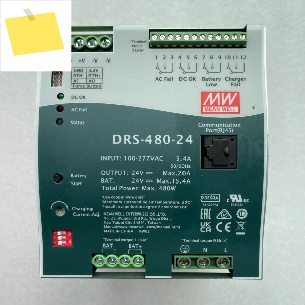 MEAN WELL 전원 공급 장치 DRS-480-24 24V 15.4A 올인원 지능형 보안 제품 이미지