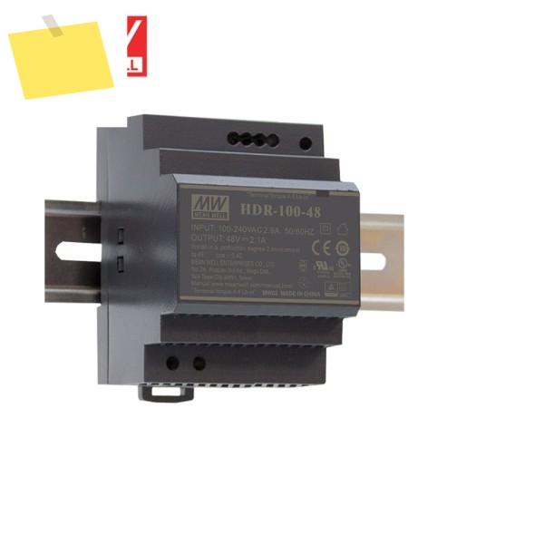 MEAN WELL HDR-100 7.1A 1.92A 85~100W 초슬림 스텝형 DIN 레일 제품 이미지