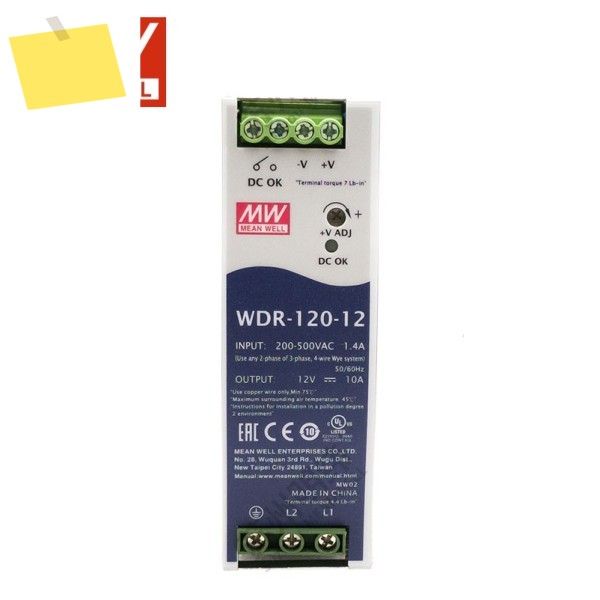 MEAN WELL WDR-120-12 120W 단일 출력 레일 유형 산업용 전원 공급 장치 제품 이미지