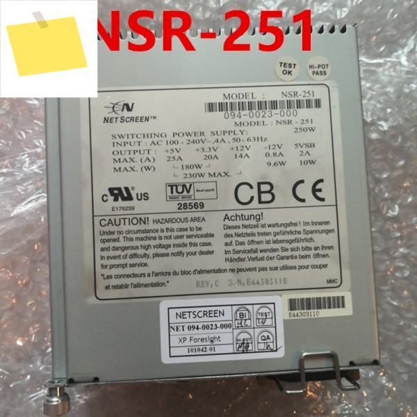 JUNIPER NS-500 전원 공급 장치 094-0023-000, 거의 신품 PSU, 250W 제품 이미지
