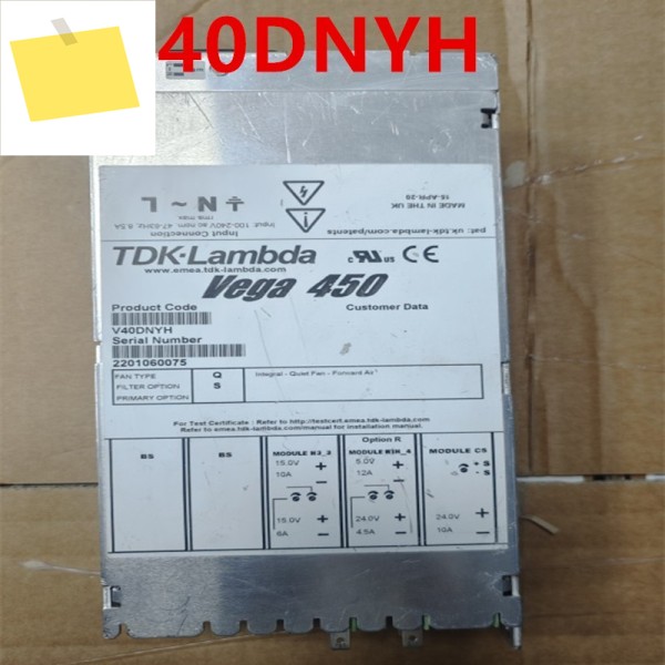 TDK-Lambda Vega 450 전원 공급 장치 V40DNYH용 기존 분해 PSU 제품 이미지