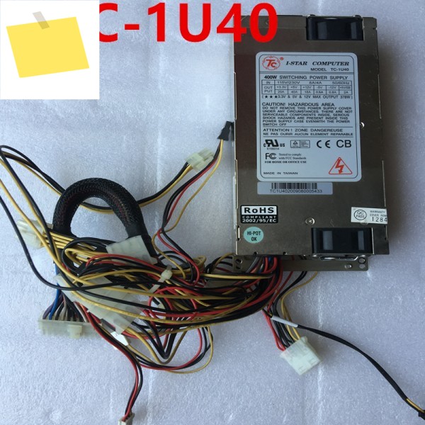 TC I-STAR 컴퓨터용 PSU, 전원 공급 장치, TC-1U40 400W, 거의 새제품 제품 이미지