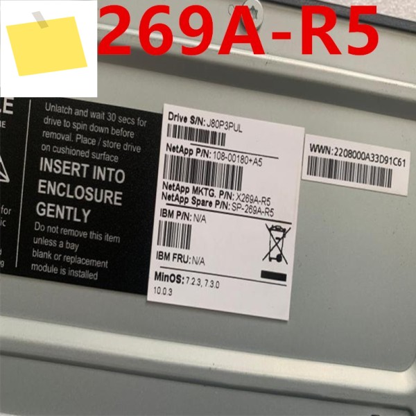 NetApp DS14MK4 용 하드 디스크, X269A-R5 108-00180 1TB 3.5 인치 64MB SATA 7200RPM, 거의 새제품 제품 이미지