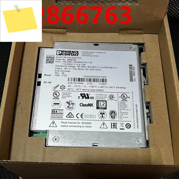 피닉스 컨택트 버스 커플러용 전원 공급 장치 모듈러, QUINT-PS, 1AC, 24DC, 10 2866763, 새제품 제품 이미지