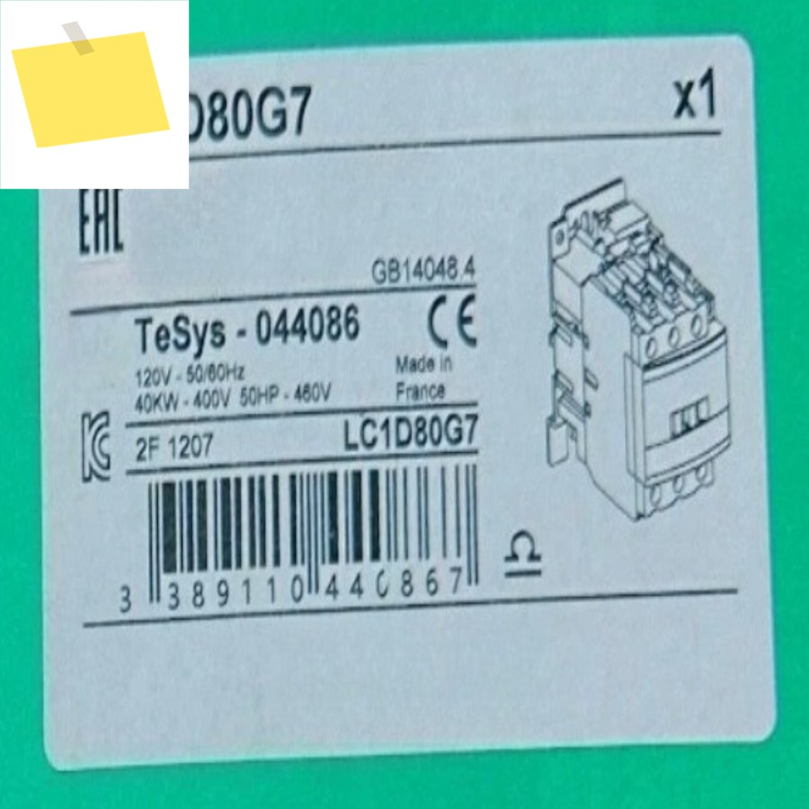 신품 Lc1d80g7 접촉기 코일 120v 80a Spot Plc 제품 이미지