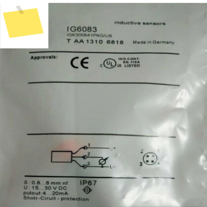 신품 IG6083 IGK3008A1PKGUS 근접 스위치 제품 이미지