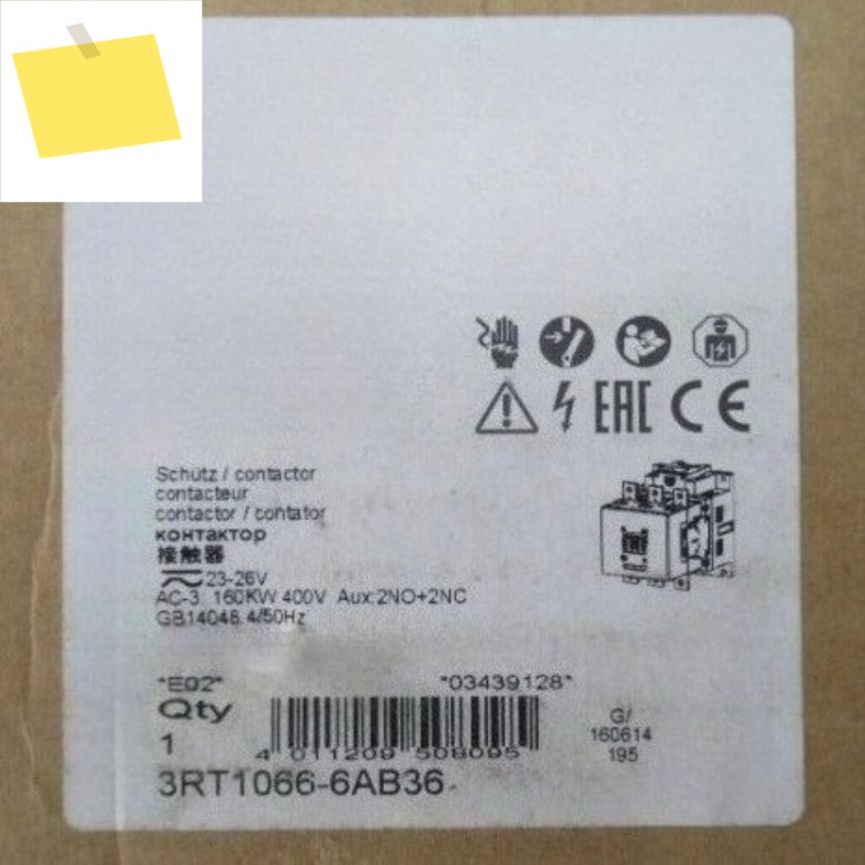 신품 3RT1066-6AB36 전력 접촉기 160kW 400V 제품 이미지