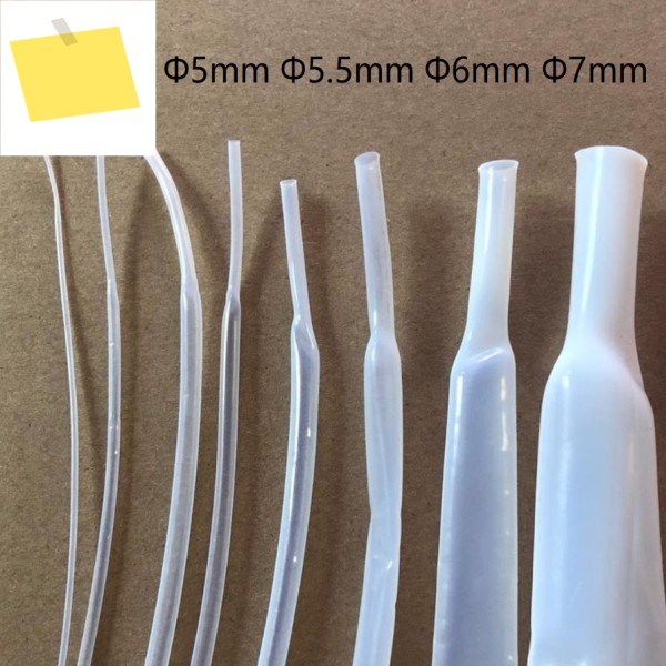 4.5mm 직경 1:1.7 PTFE 열수축 튜브 슬리브 폴리테프 내열성 투명 호스 제품 이미지