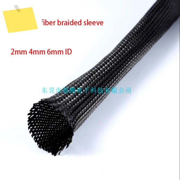 2mm ID 10m 탄소 섬유 튜브 PET 네트워크 CFRP 브레이드 슬리브 와이어 보호 부싱 케이스 제품 이미지