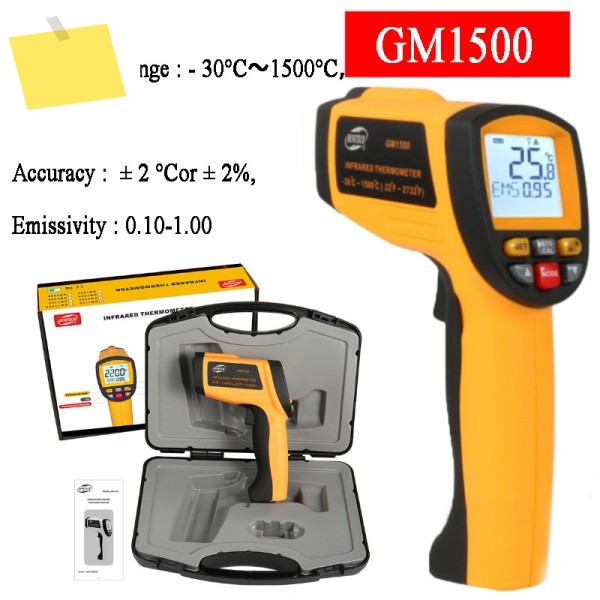 BENETECH GM1500 산업용 디지털 적외선 온도계 비접촉 IR -30~1500도 제품 이미지