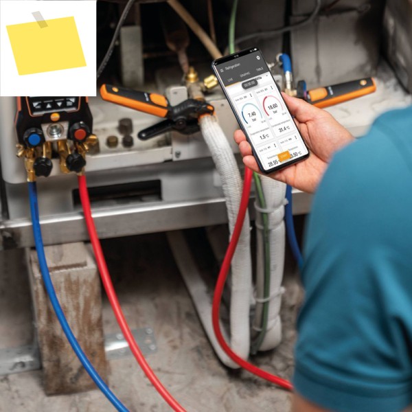 Testo 557s 스마트 진공 키트 무선 및 클램프 온도 프로브가 포함된 디지털 매니폴드 제품 이미지