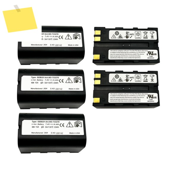스위스 TS02 시리즈 측량 토탈 스테이션 4400mAh 7.4V 용 5PCS GEB221 리튬 이온 배터리 제품 이미지