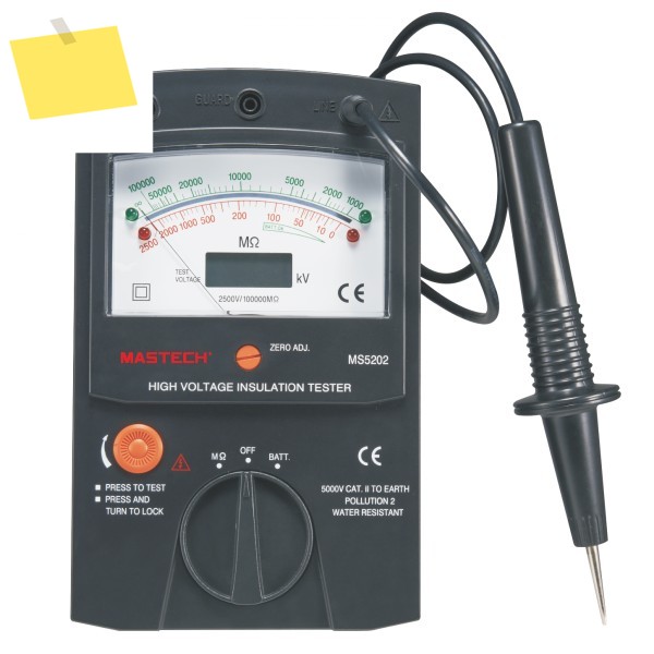 MASTECH MS5202 2500V 디지털아날로그 포인터 절연 저항 테스터 최대 100000Mohm 제품 이미지
