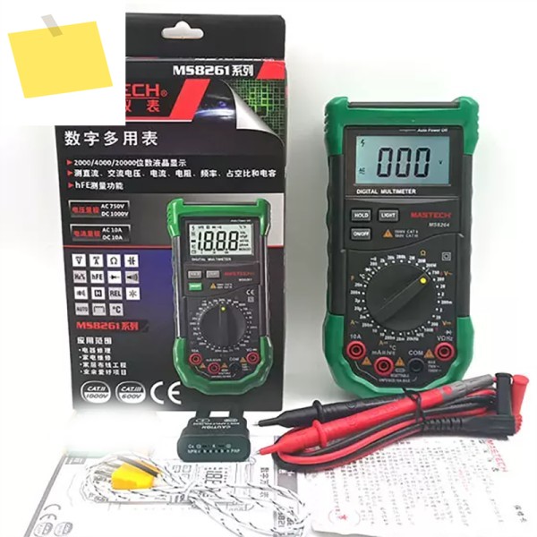 MASTECH 디지털 멀티미터 MS8264 ACDC 전압계 저항 커패시턴스 온도 hFE 전기 테스트 진단 도구 제품 이미지