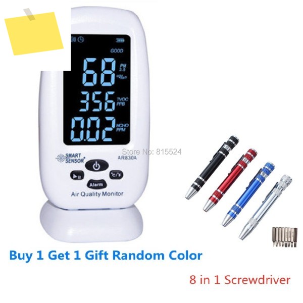 디지털 대기질 모니터 PM2.5 감지기 스마트 센서 AR830 온도 습도 측정기CAS 포함 AC100-240V 제품 이미지
