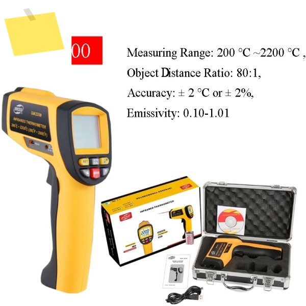 BENETECH GM2200 산업용 비접촉 LCD 디스플레이 IR 적외선 디지털 온도 제품 이미지