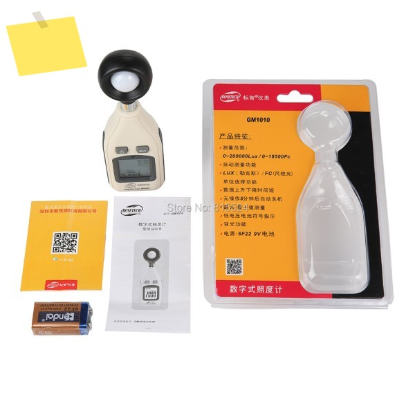 BENETECH GM1010 분할 조도계 Luxmeter 디지털 백라이트 0~200000 LM 테스터 제품 이미지
