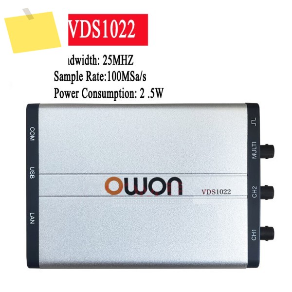 핫세일 Owon VDS1022 가상 USB 오실로스코프 100MSaS 25M 듀얼 채널 PC 제품 이미지