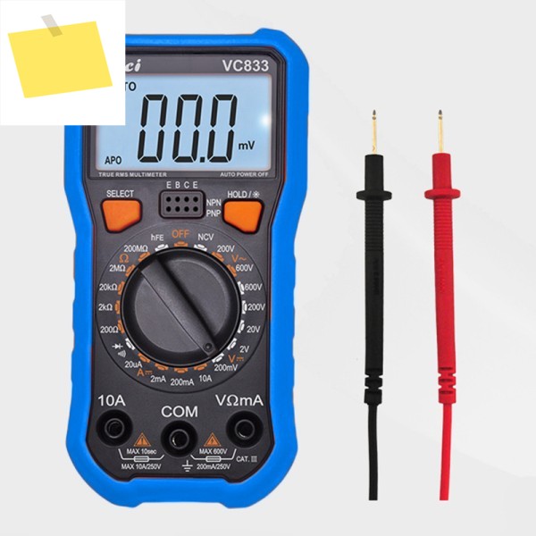 VICI VC833 Digital True RMS Multimeter ACDC Volt Ohm Test With Backlight Function 제품 이미지
