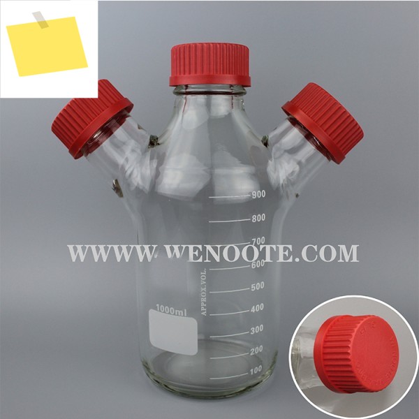 Gl45 3 포트 시약병, 미생물 반응기, 유리 500ml 제품 이미지