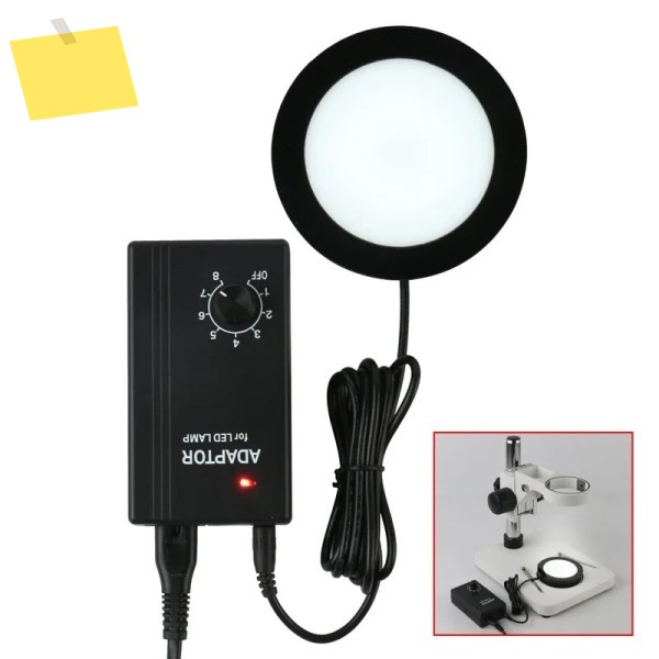 현미경 하단 보조 소스 램프, LED 조명 쌍안 스테레오 디지털 비디오 카메라용, 110V-220V, 9W 제품 이미지