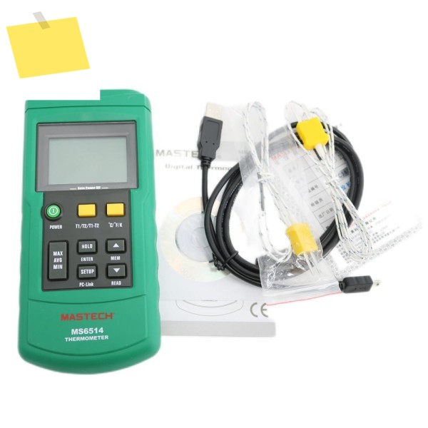 Mastech MS6514 디지털 열전대 온도계 T1 T2 듀얼 채널 로거 측정기 제품 이미지
