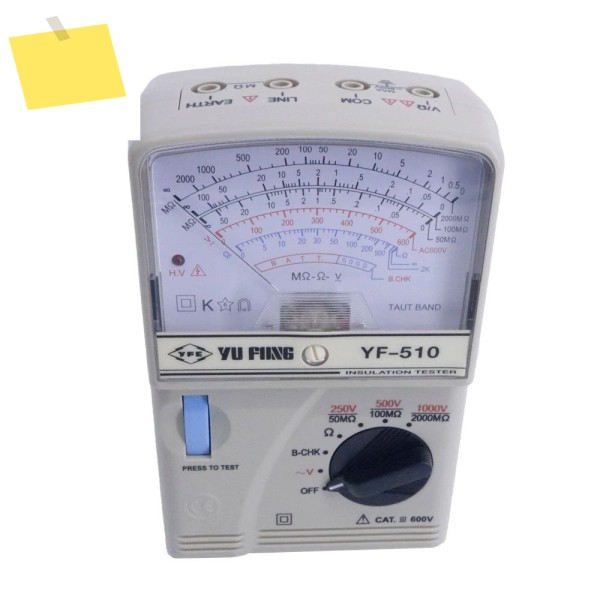 Tenmars YF-510 포인터 유형 고저항 측정기 절연 시험기 0~2000MΩ 제품 이미지