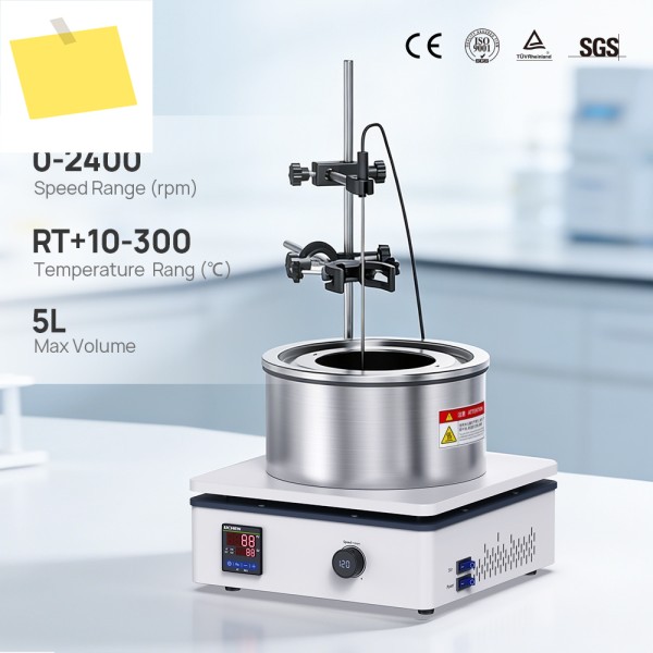 LICHEN 오일욕조 히터, LED 제어 및 교반 기능, RT+10~300 ° C5L, 실험실 화학합성-OB 시리즈 제품 이미지