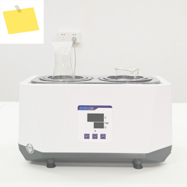 IKEME Lab 2L4.5L 워터 배스 1홀 2홀 스테인레스 스틸 디지털 전기 히터 가열식 온도 조절 타이머 포함 제품 이미지