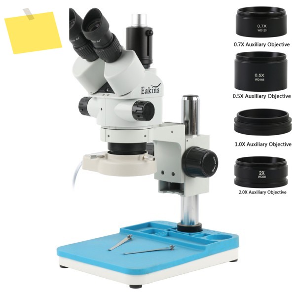 3.5X 90X 산업용 동시 초점 삼안 현미경 줌 배율 스테레오 LAB 전화 PCB 수리 납땜 제품 이미지