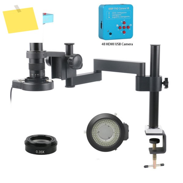 줌180X 48MP FHD 4K USB 산업 현미경 카메라 관절 암 클램프 브래킷 + 편광 Led 전화 수리 도구 제품 이미지