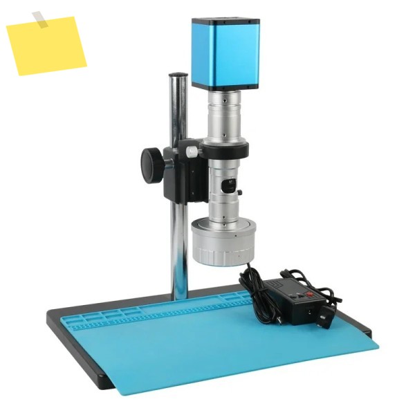 IMX385 HDMI Measurem 비디오 산업용 현미경 카메라 + SMT 납땜 검사를위한 3D C 마운트 20X-180X 렌즈 제품 이미지